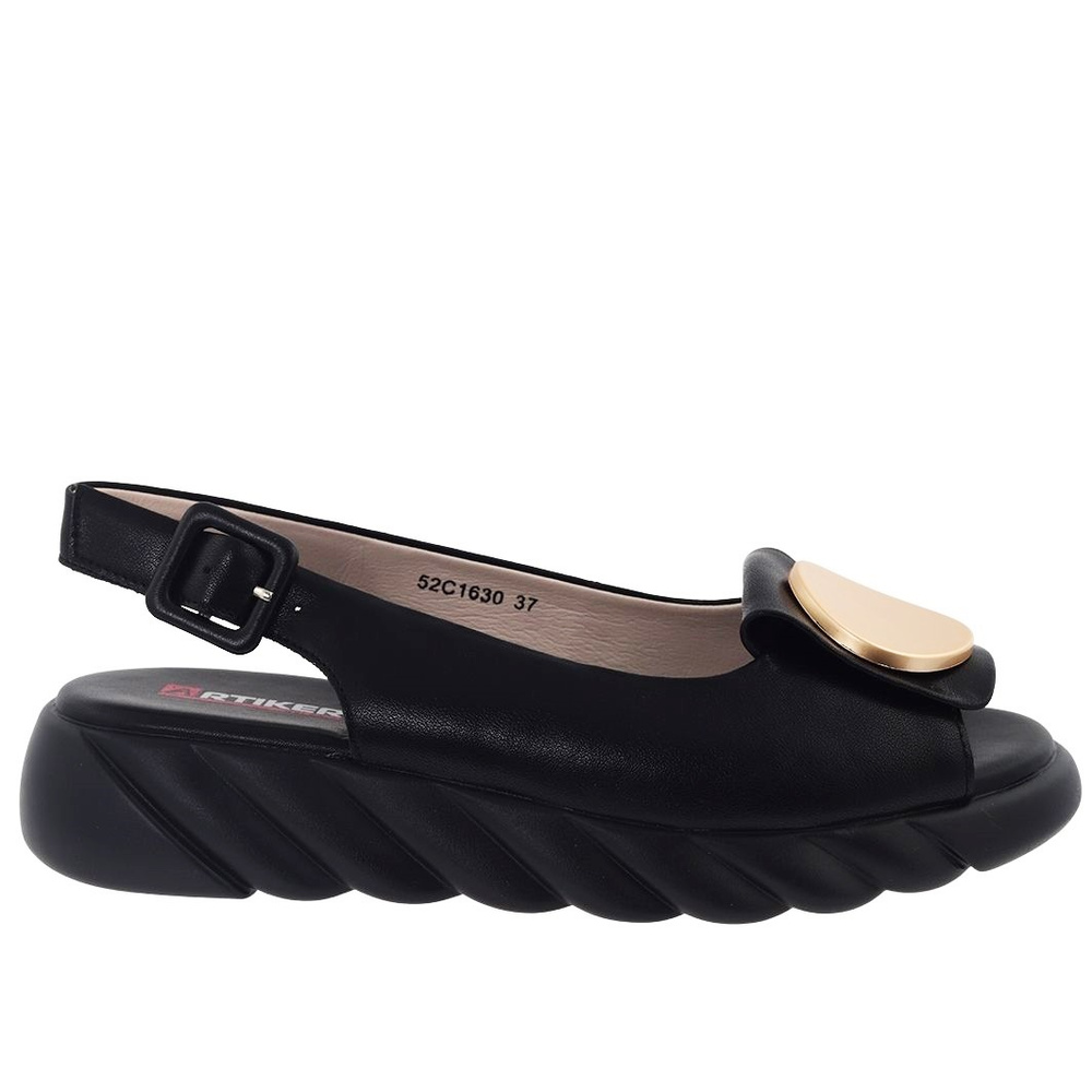 Sandały na koturnie czarne Artiker