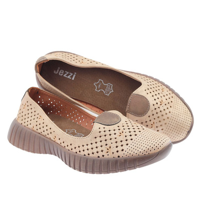 Ажурні плоскі туфлі золотого кольору