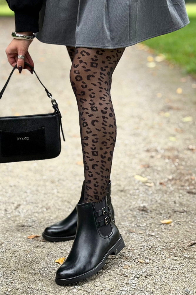 Черевики Potocki чорні на декоративному каблуці