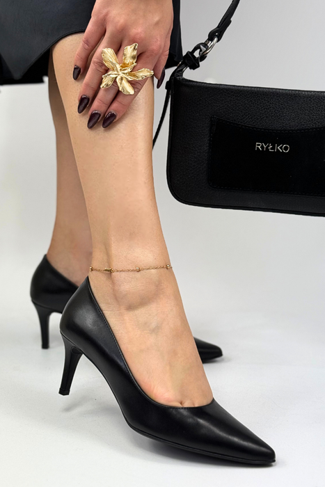 Чорні сліпони Ryłko з натуральної велюрової шкіри