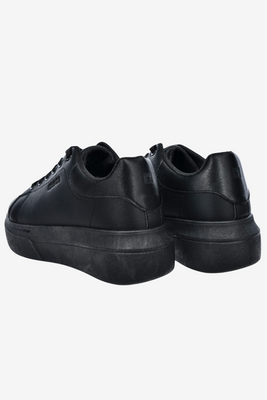 Czarne sneakersy damskie z ekoskóry  na grubej platformie Big Star