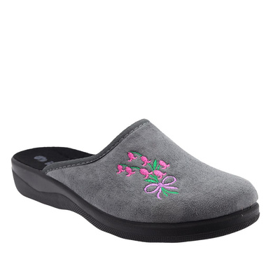 Kapcie damskie szare kryte wsuwane Polskie