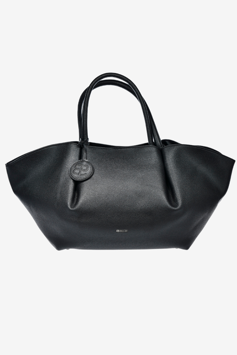 Shopperka damska duża z paskiem czarna