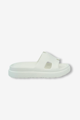 Klapki piankowe białe damskie z lekką podeszwą