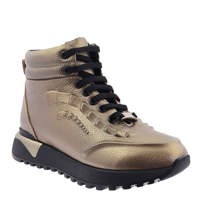 Золоті шкіряні ботильйони в спортивному стилі Boccato