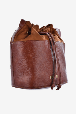 Brązowa torebka typu worek z ekoskóry i zamszu Big Star