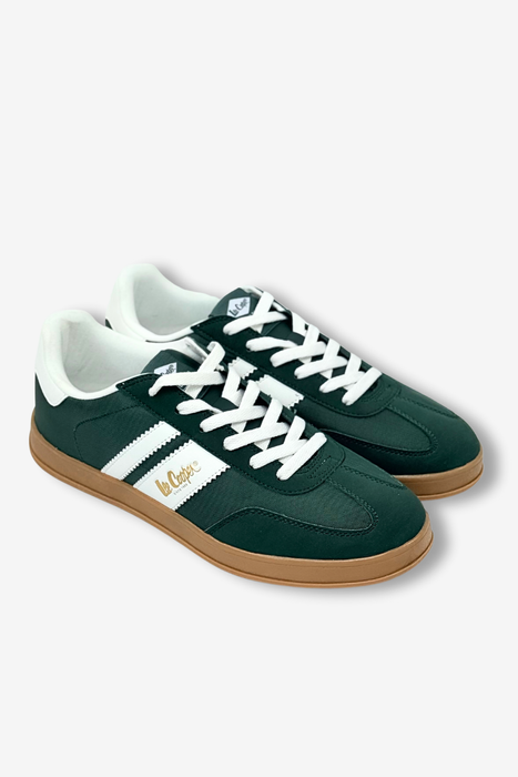 Білі тканинні кросівки зі шнурівкою на платформі