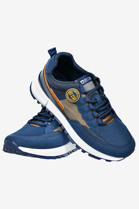 Męskie sneakersy granatowe zamszowe z siateczką Big Star