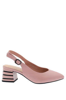 Czółenka różowe na ozdobnym obcasie