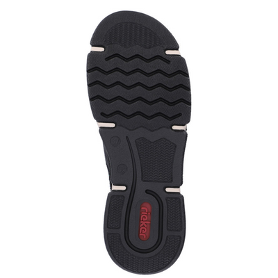 Чорні жіночі ботильйони Rieker з цікавим малюнком на верху