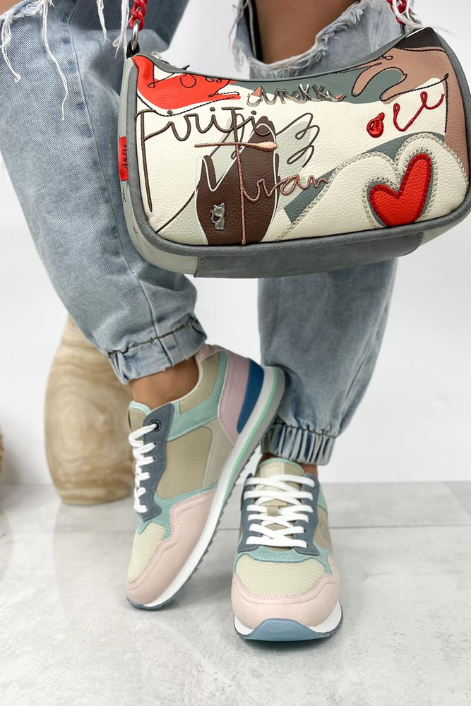 Sneakersy damskie wielokolorowe zamszowe Big Star