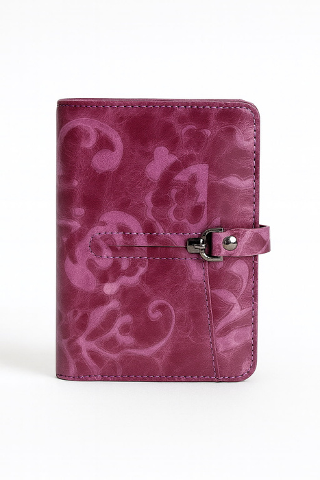 Damski portfel mały na zamek fioletowy 