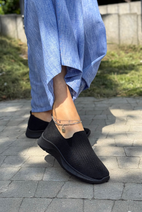 Tenisówki czarne przewiewne na platformie Filippo