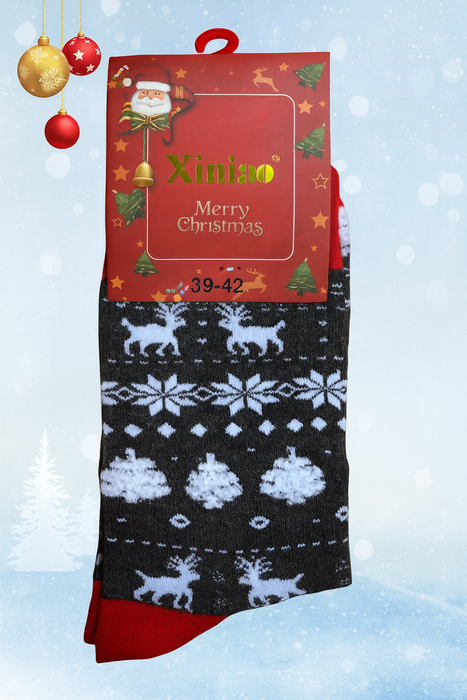 Skarpetki świąteczne uniwersalne szare 