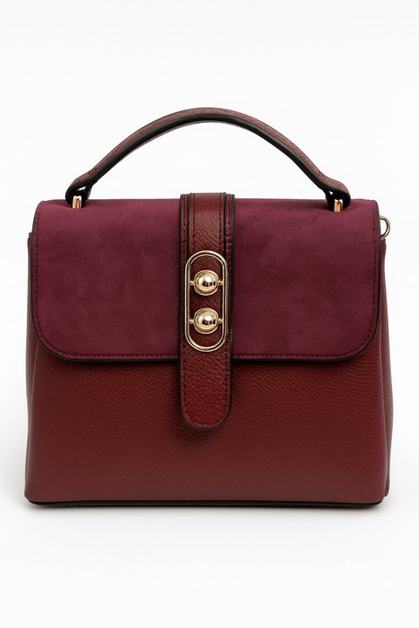 Listonoszka damska mała do ręki bordowa