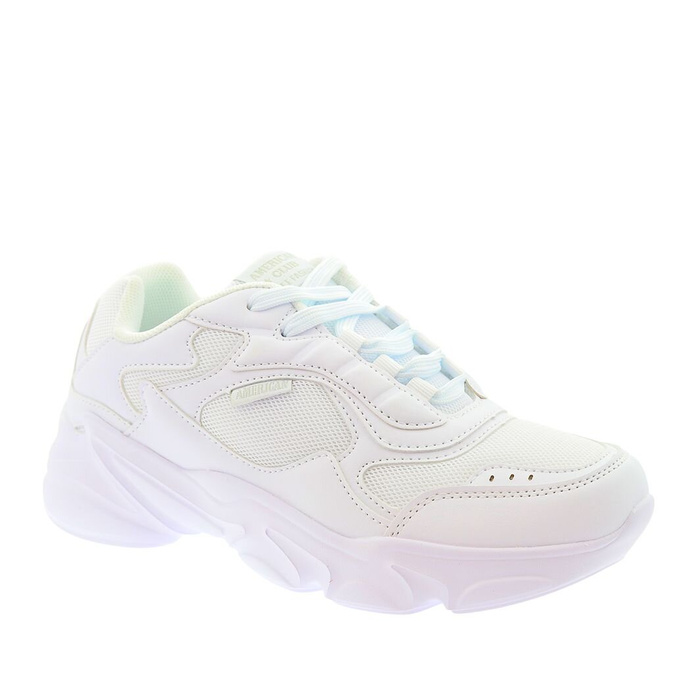 Sneakersy damskie białe sznurowane na grubej podeszwie