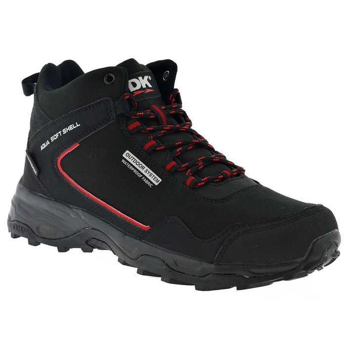 Buty trekkingowe męskie czarne wiązane wodoodporne