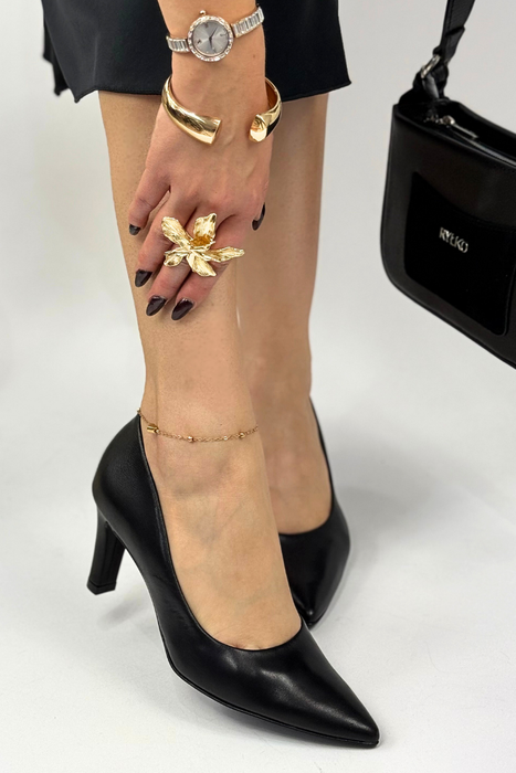 Ryłko szpilki damskie czarne skórzane