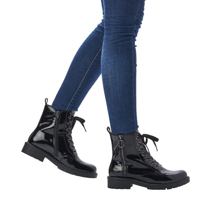 Чорні лаковані ботильйони Rieker Y9111-00