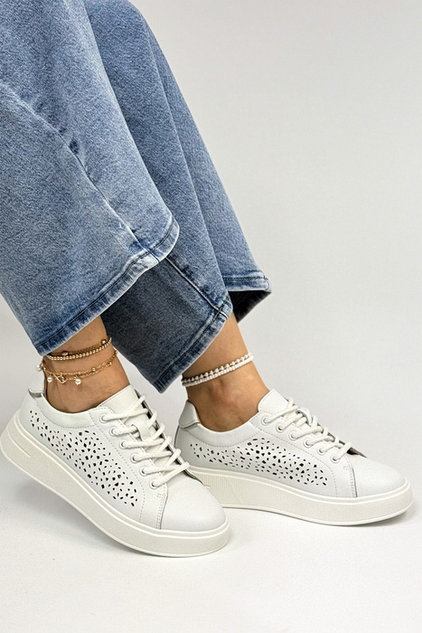 Золоті та чорні шкіряні кросівки на платформі Venezia