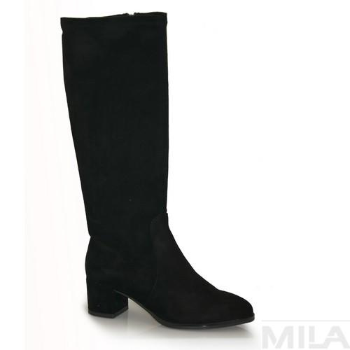 Чоботи SERGIO LEONE чорна замша лайкра KZ205