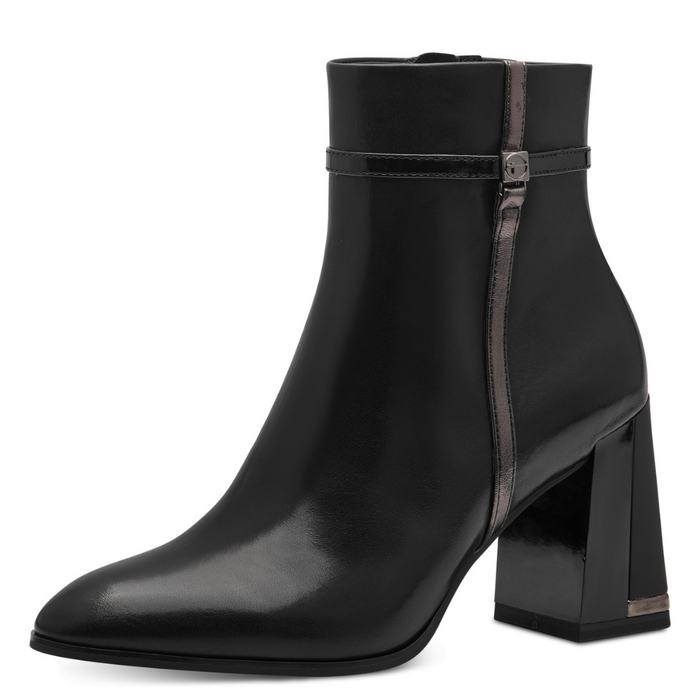 Чорні шкіряні жіночі ботильйони від Tamaris