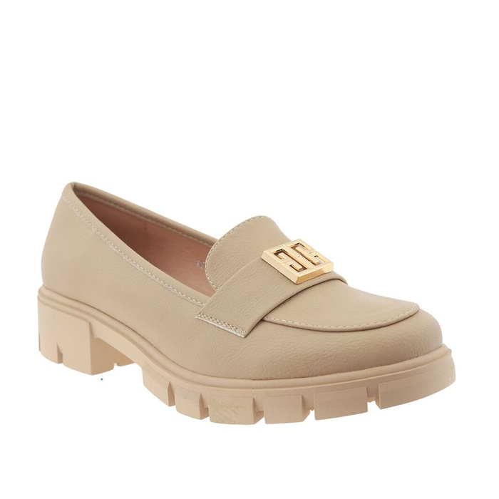 Бежеві мокасини з золотим декором M. Daszyński