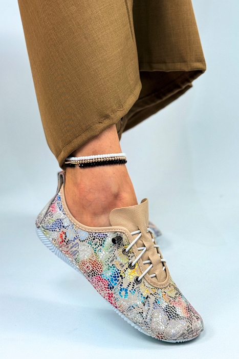 Золоті та чорні шкіряні кросівки на платформі Venezia